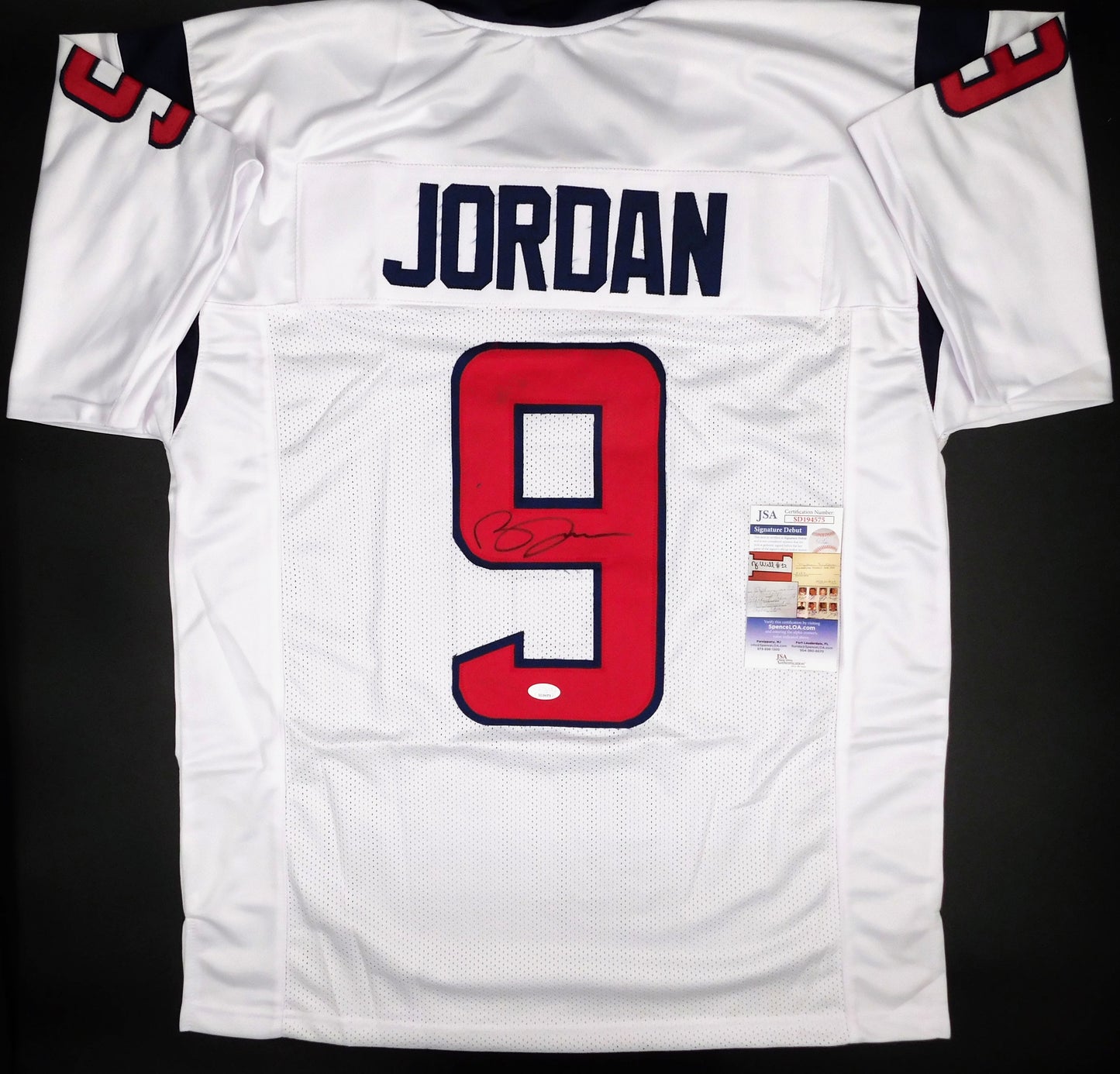 Brevin Jordan Signed Autographed Houston Texans White Football Jersey Miami JSA COA