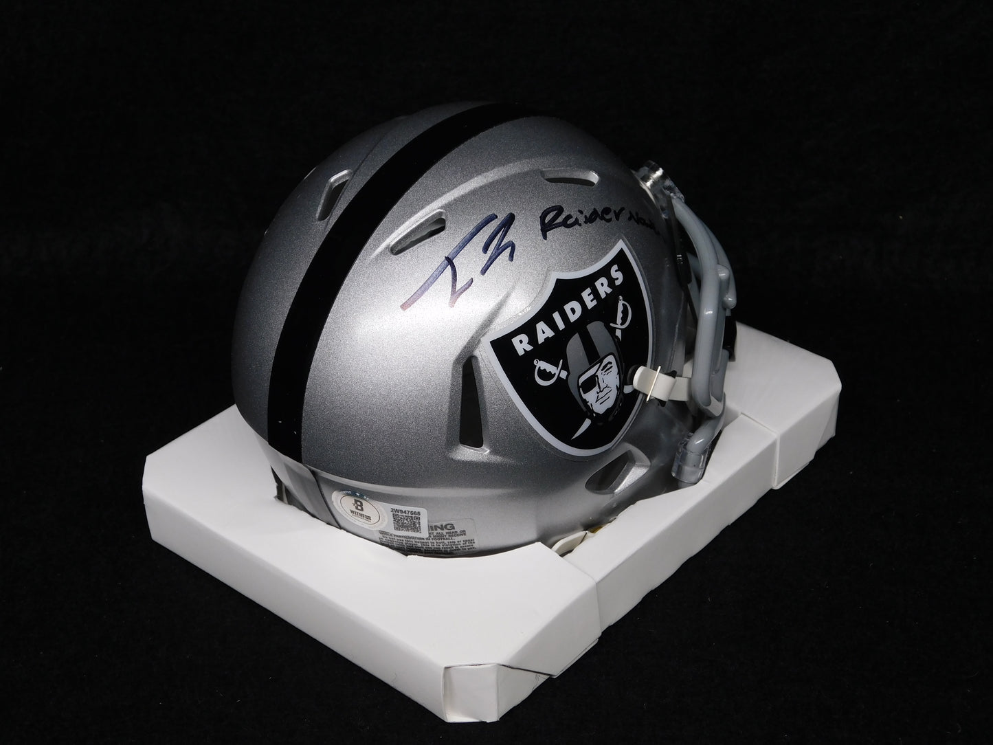 Tre Tucker Signed Inscribed Las Vegas Raiders Speed Mini Helmet & Visor BAS COA