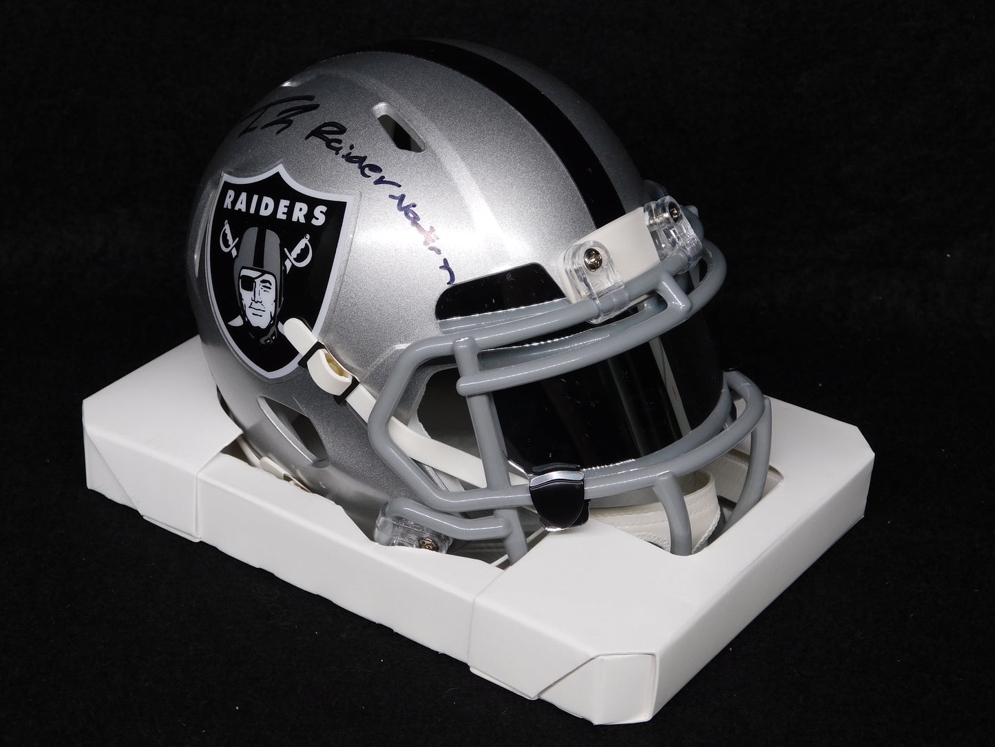 Tre Tucker Signed Inscribed Las Vegas Raiders Speed Mini Helmet & Visor BAS COA