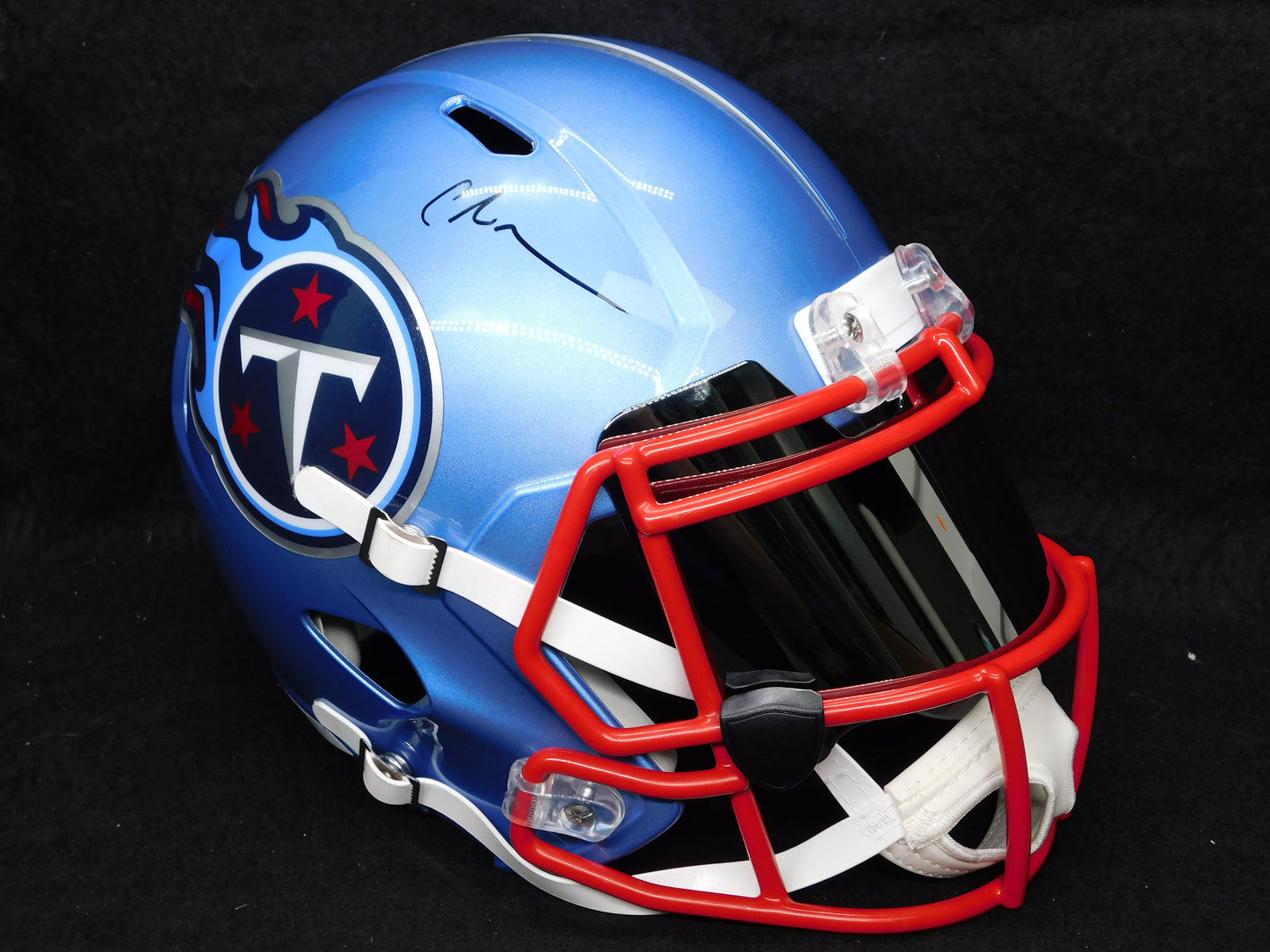 Chris Johnson CJ2K Signed Autographed Full Size Tennessee Titans Flash Helmet BAS COA