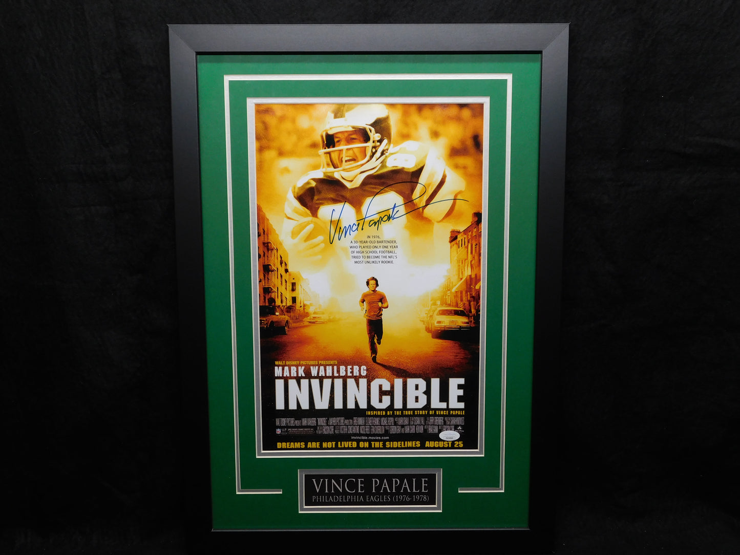 Vince Papale Signed Autographed Framed 11x17 Photo Movie Poster Philadelphia Eagles JSA COA