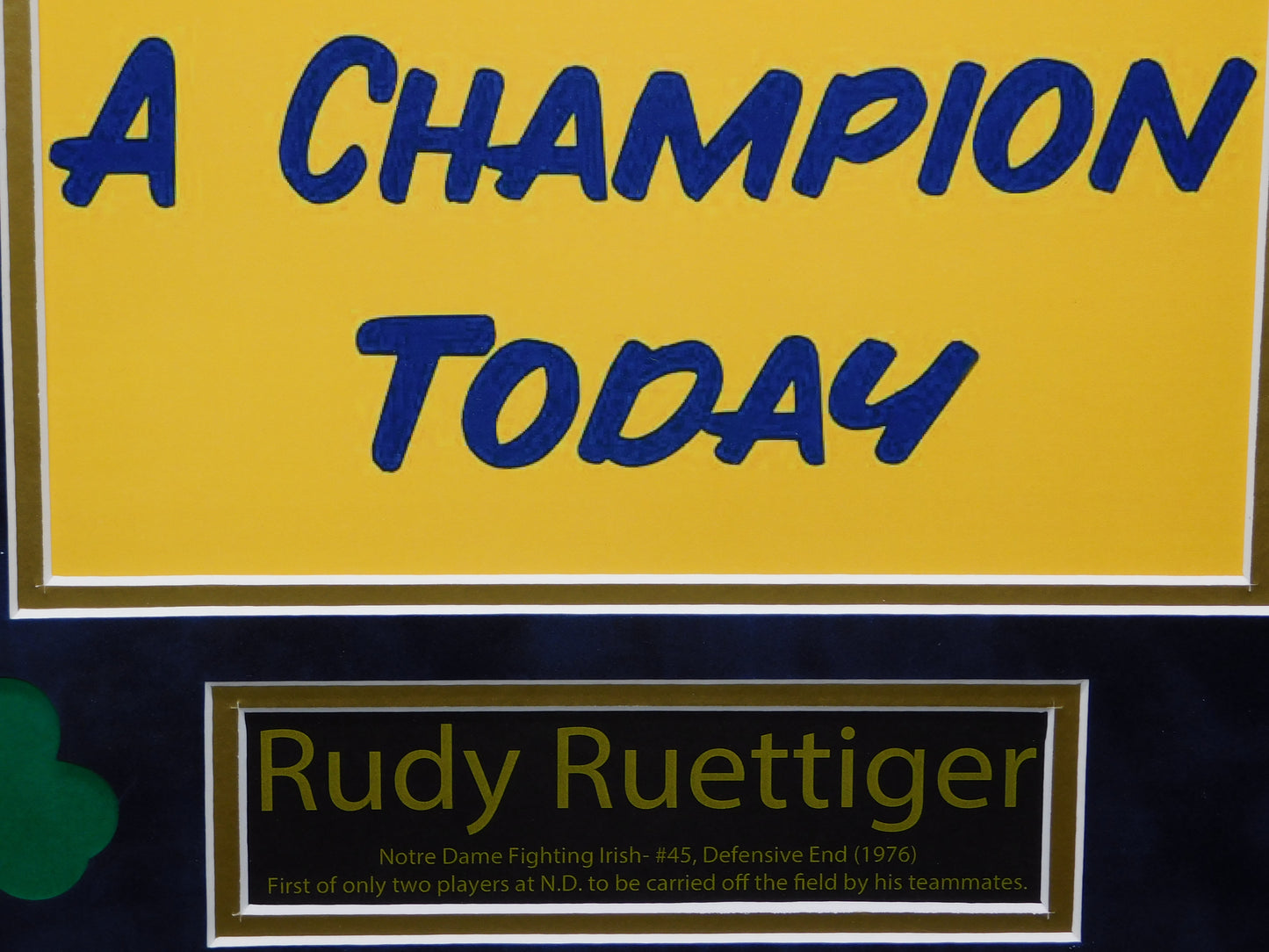 Rudy Ruettiger Signed Autographed Framed 8x10 Photo Notre Dame Fighting Irish JSA COA