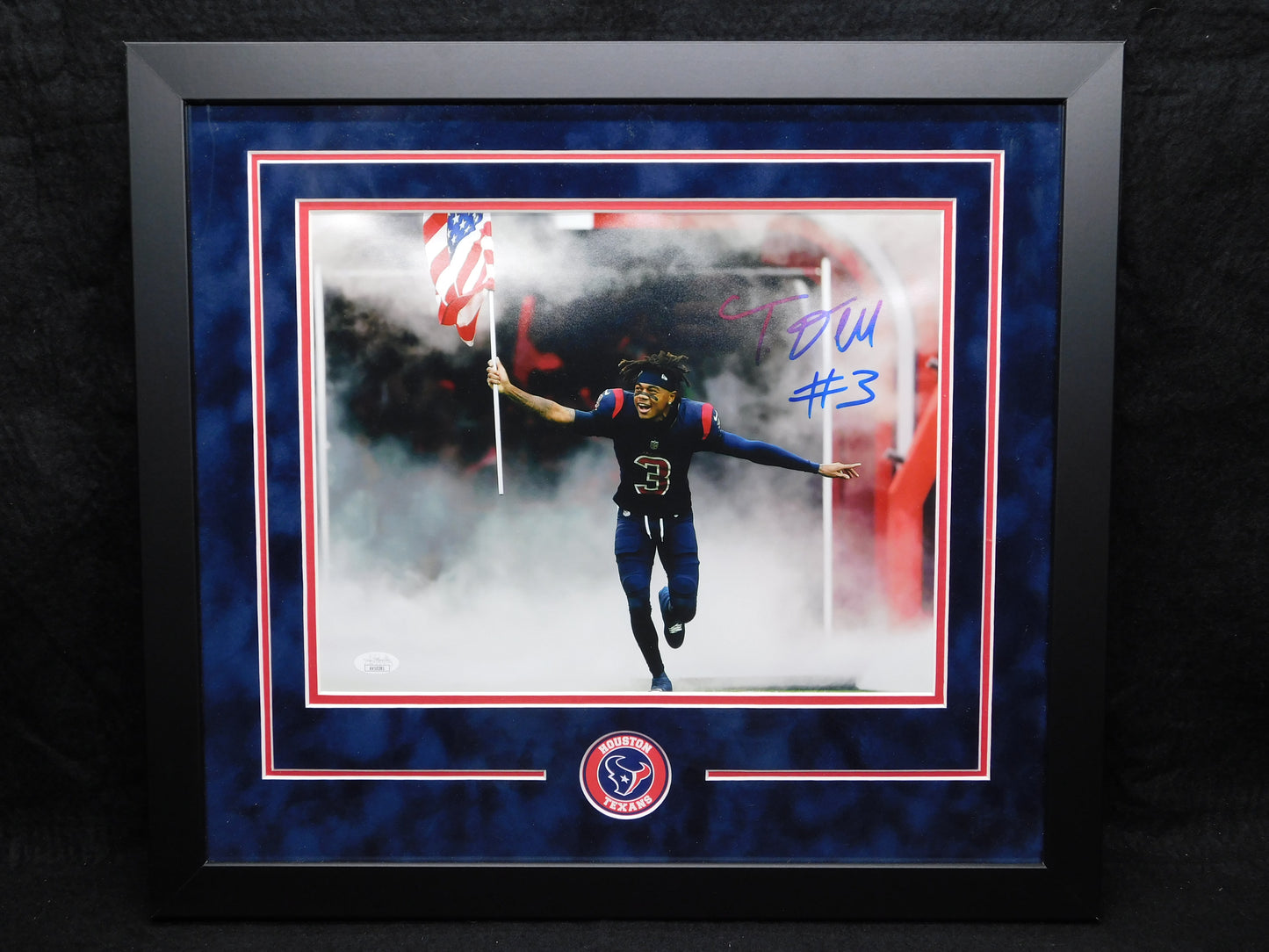 Tank Dell Signed Autographed Framed 11x14 Photo Houston Texans JSA COA