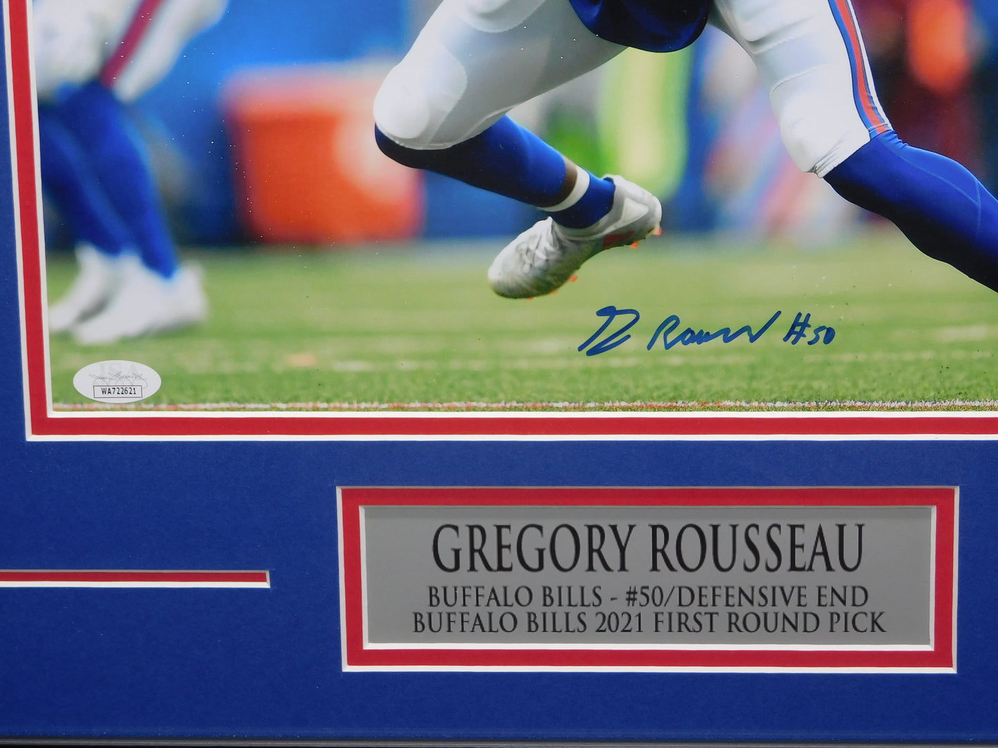 Gregory Greg Rousseau Signed Autographed Framed 11x14 Photo Buffalo Bills JSA COA