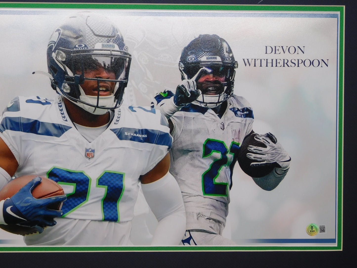 Devon Witherspoon Signed Autographed Framed Panoramic Photo Seattle Seahawks BAS COA C