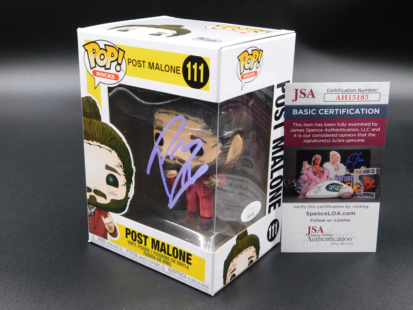 Post Malone Signed Autographed Funko Pop 111 Beerbongs & Bentleys Posty JSA COA