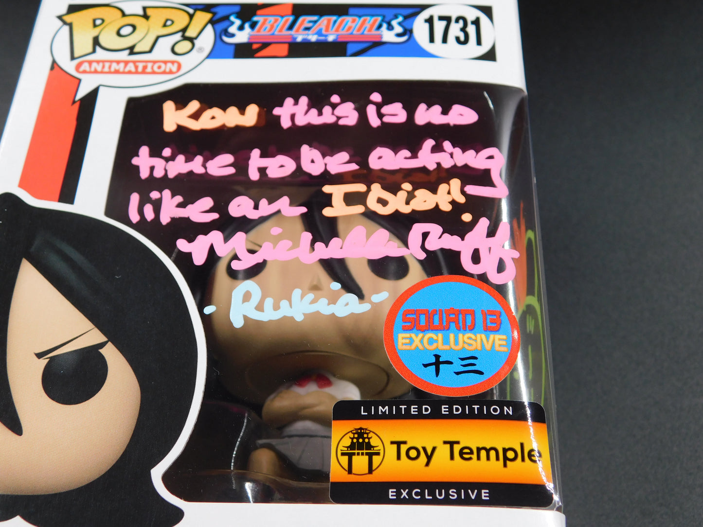 Michelle Ruff Signed Autographed Funko Pop 1731 Rukia Kuckiki with Kon Bleach JSA COA