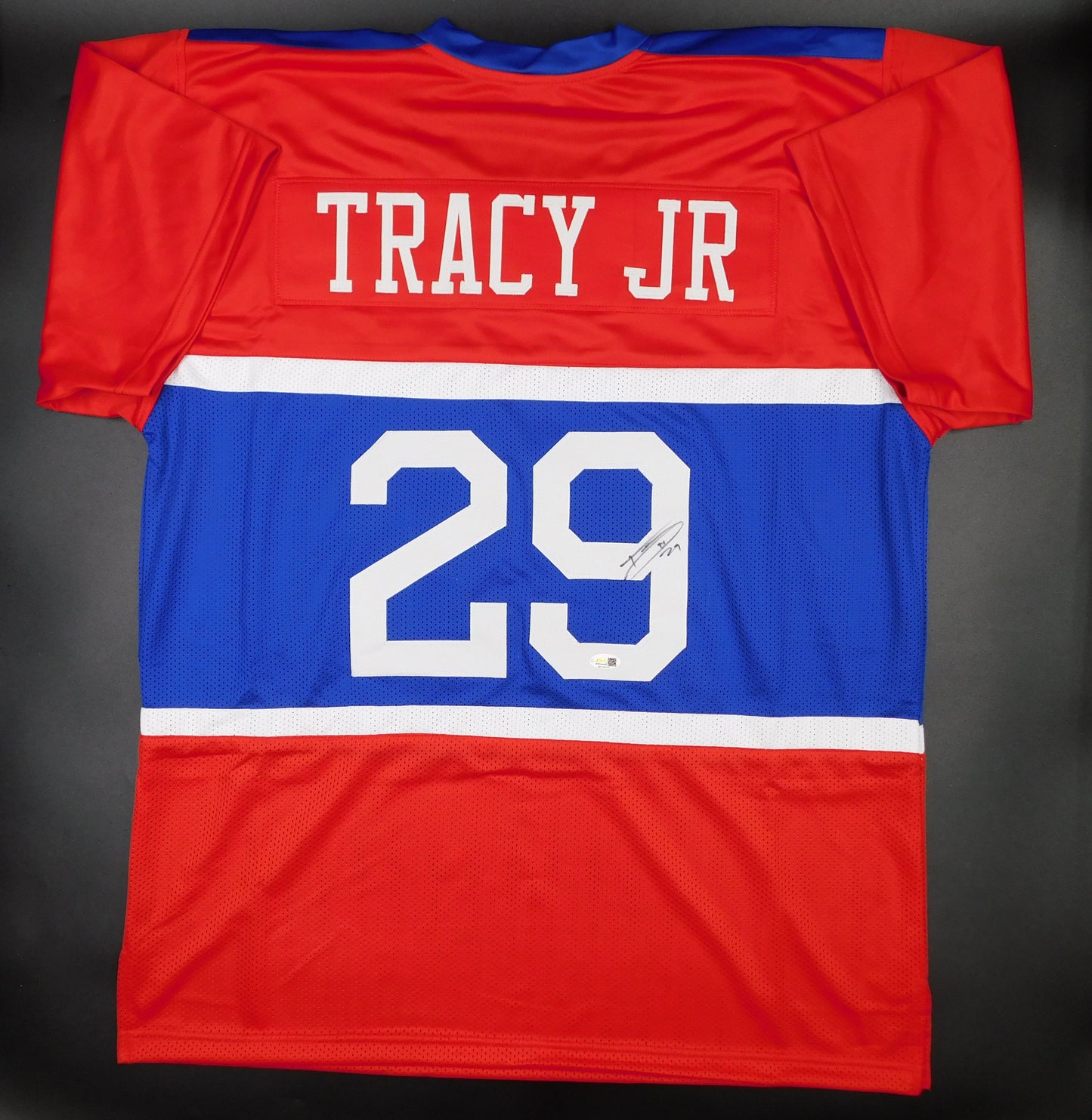Tyrone Tracy Jr Signed Autographed New York Giants 100th Anniversary Jersey JSA COA