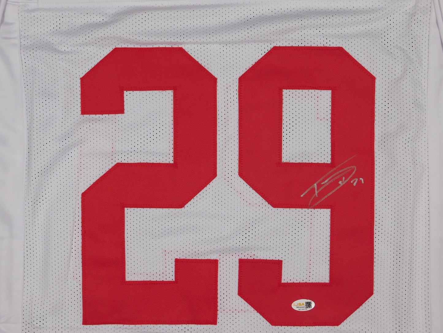Tyrone Tracy Jr Signed Autographed New York Giants White Football Jersey JSA COA