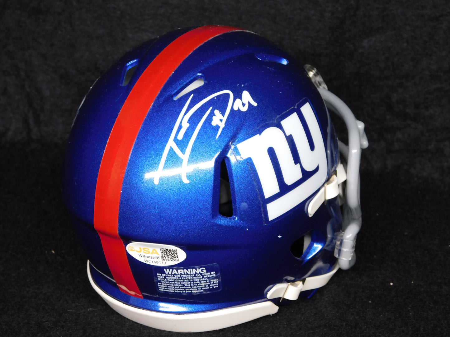 Tyrone Tracy Jr Signed Autographed New York Giants Mini Helmet JSA COA