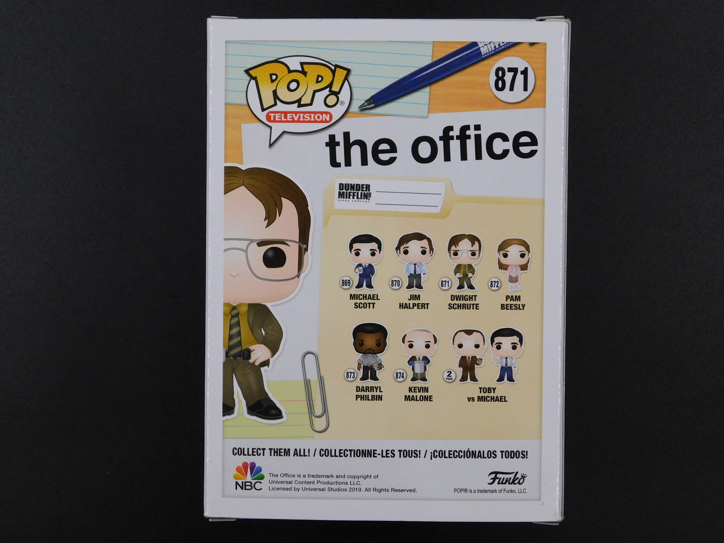 Rainn Wilson Signed Autographed Funko Pop 871 Dwight Schrute The Office BAS COA