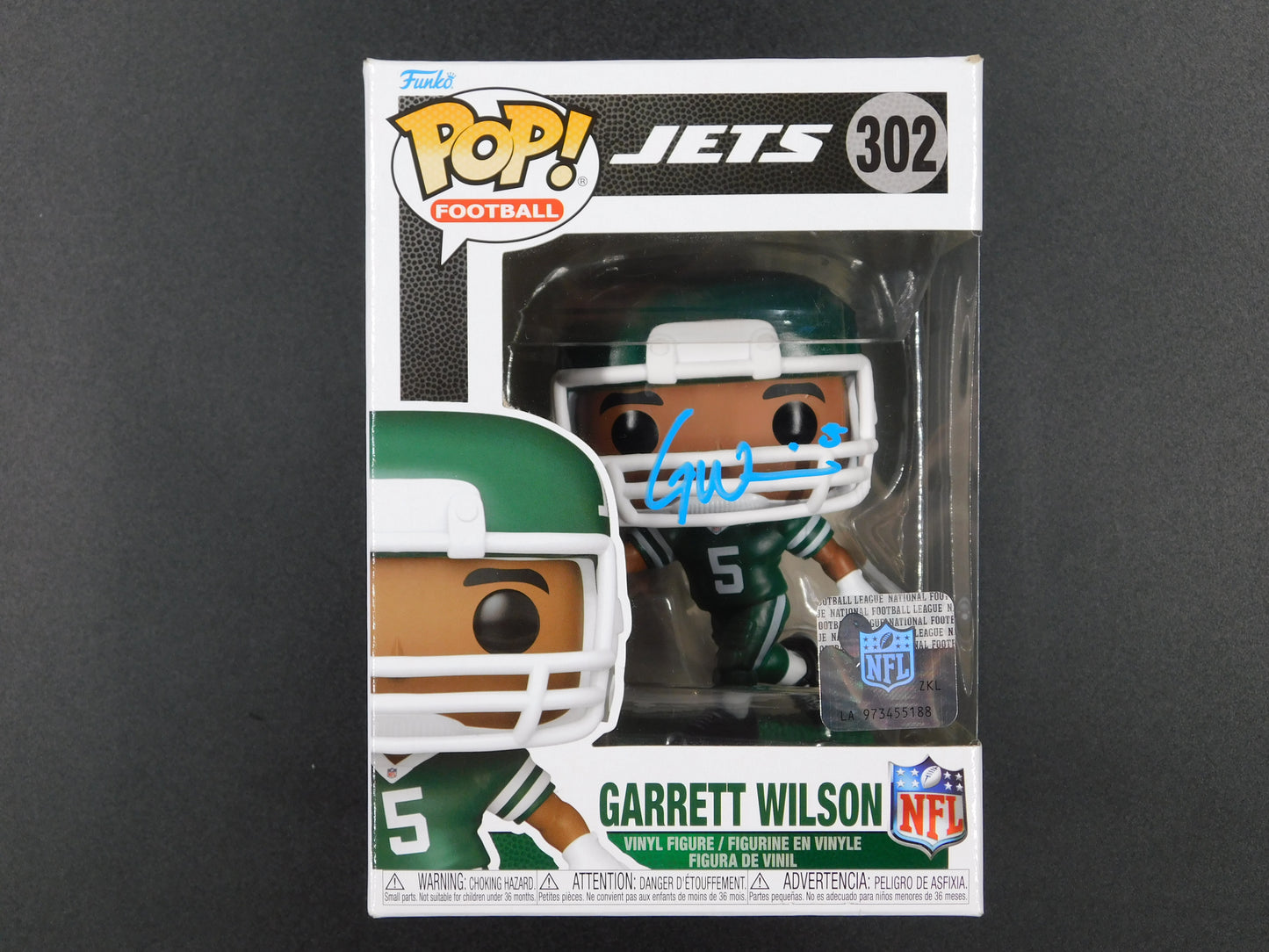Garrett Wilson Signed Autographed Funko Pop 302 New York Jets NFL BAS COA