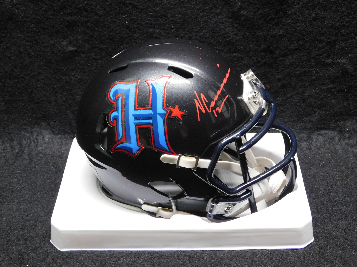 Nico Collins Signed Autographed Houston Texans H-Town Tough Alt Speed Mini Helmet BAS COA