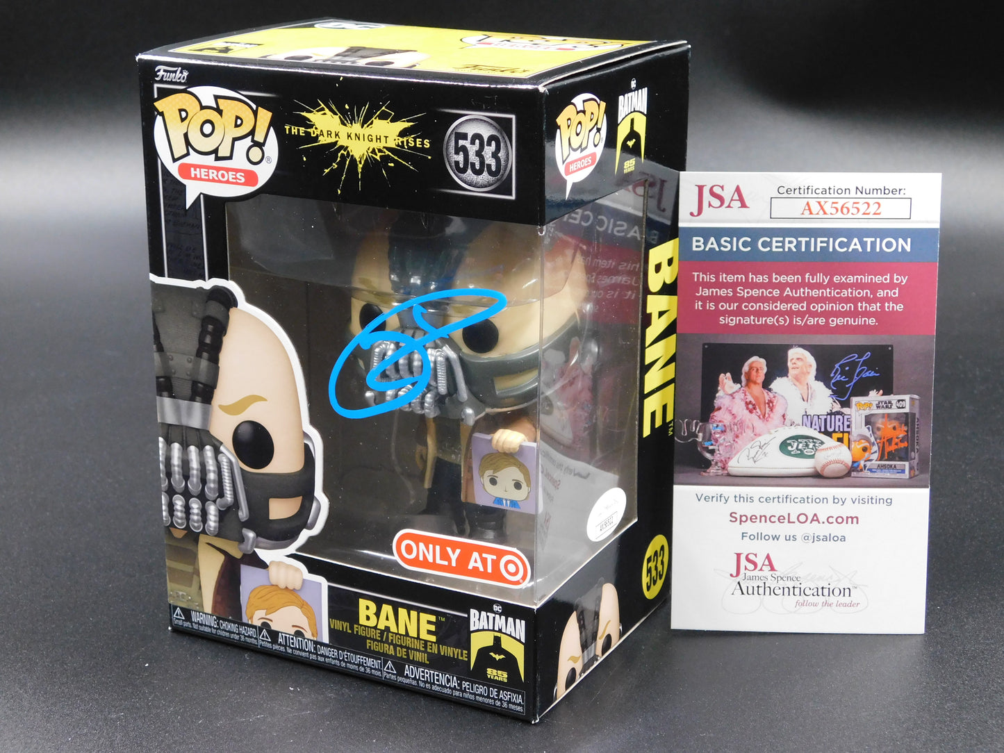 Tom Hardy Signed Autographed Funko Pop 553 Bane Batman The Dark Knight JSA COA C