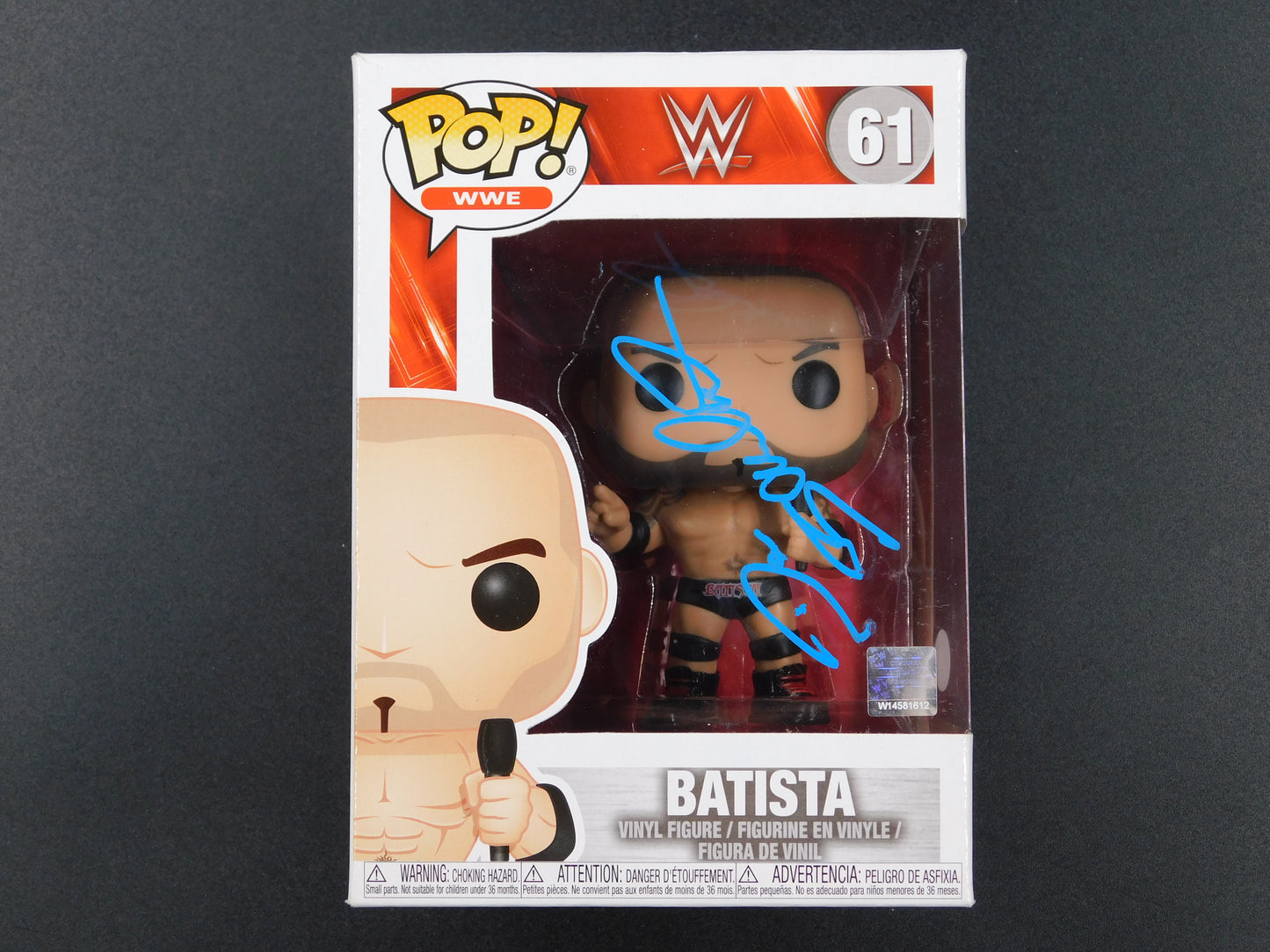 Dave Bautista Signed Autographed Funko Pop 61 WWE WWF Champion Batista JSA COA