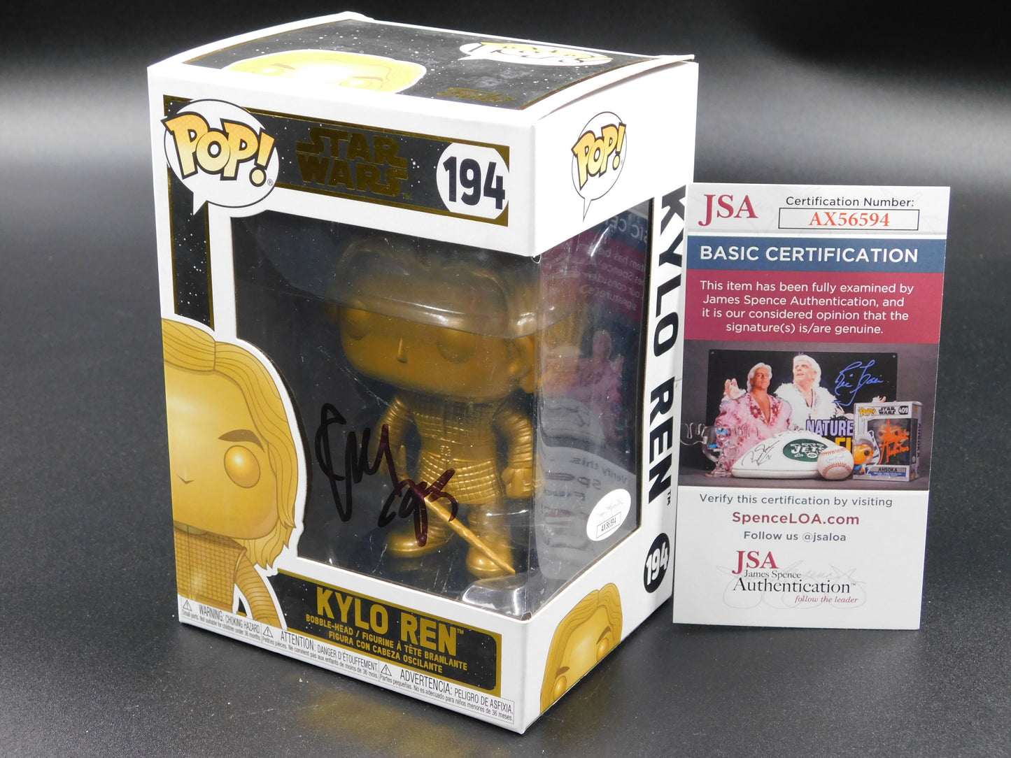 Adam Driver Signed Autographed Funko Pop 194 Kylo Ren Star Wars The Force Awakens JSA COA