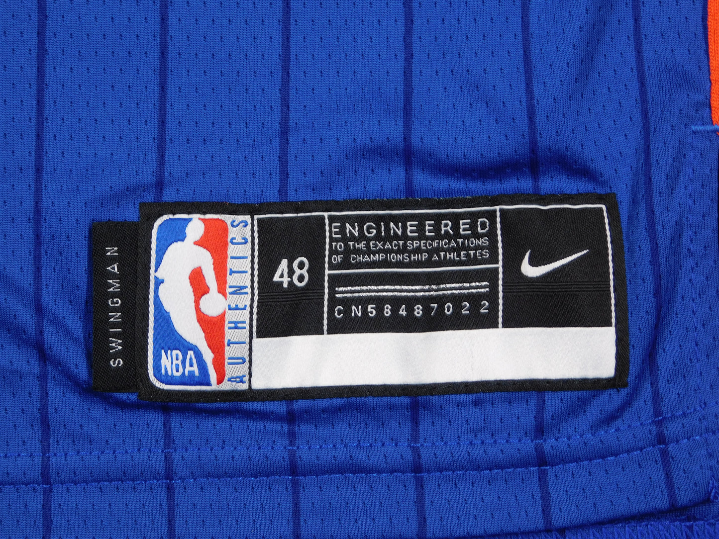 Mikal Bridges Signed Autographed New York Knicks Blue Basketball Jersey Villanova BAS COA