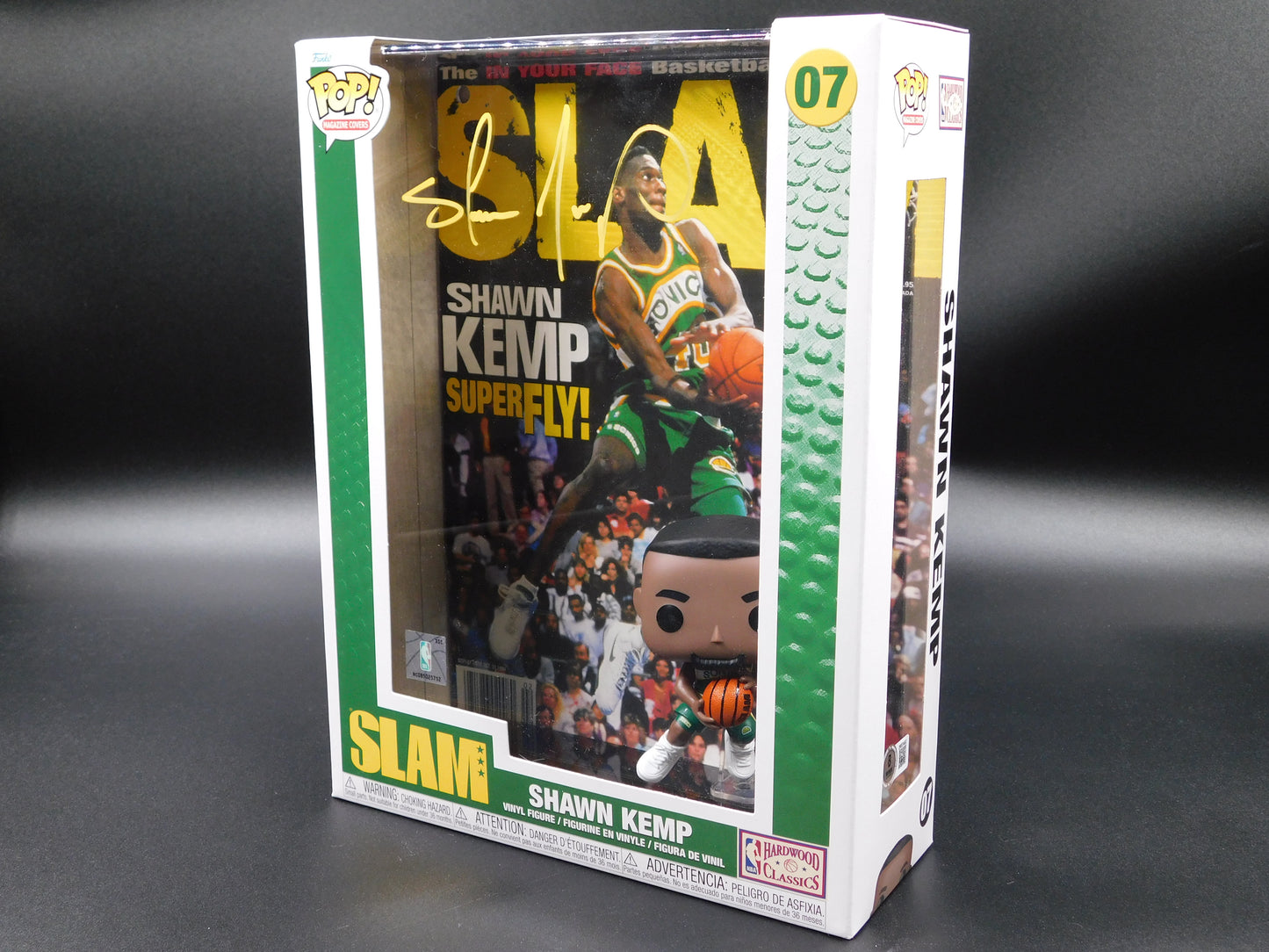 Shawn Kemp Signed Autographed Funko Pop 07 Seattle Supersonics Slam Magazine Cover BAS COA A