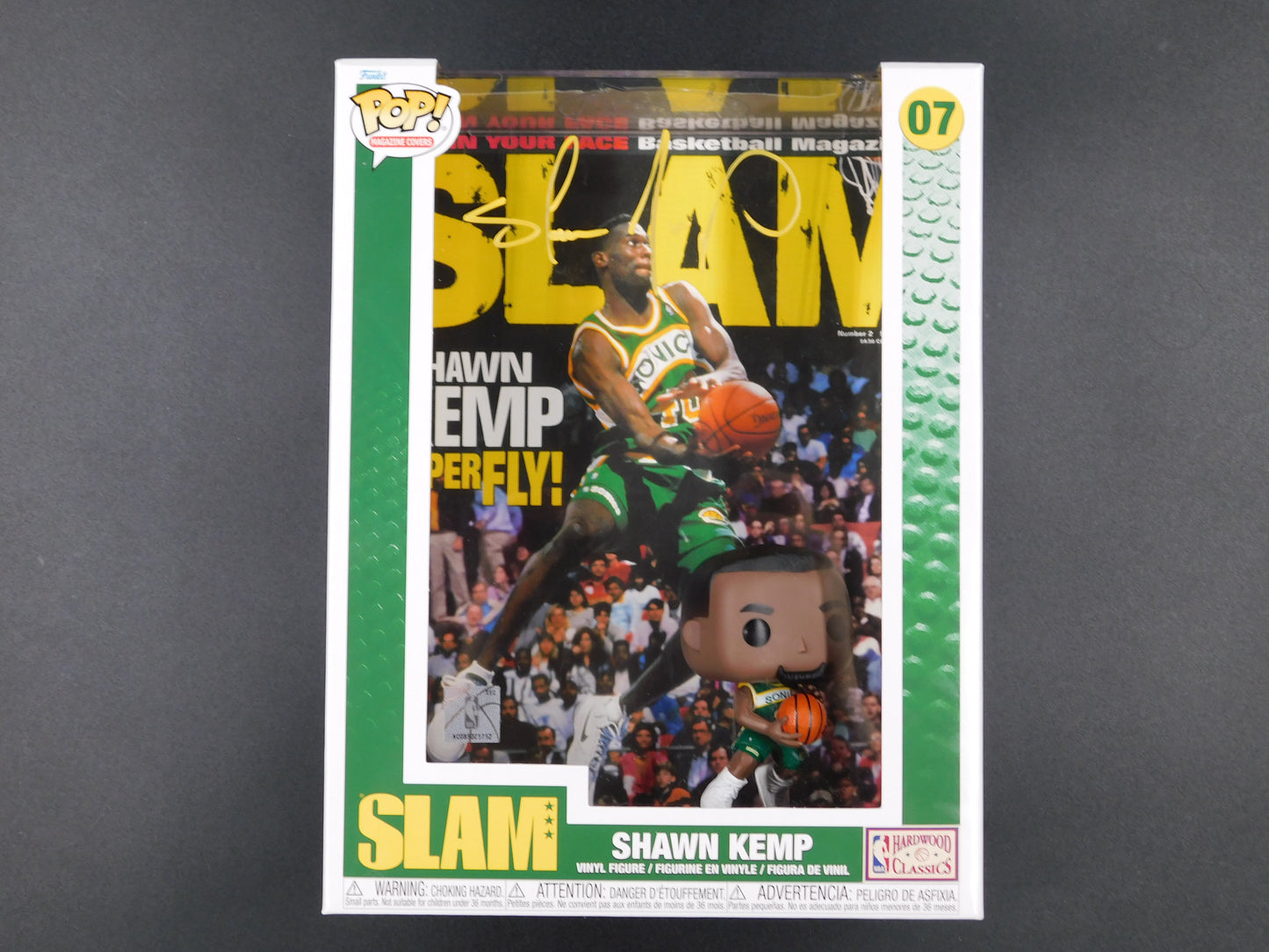 Shawn Kemp Signed Autographed Funko Pop 07 Seattle Supersonics Slam Magazine Cover BAS COA A