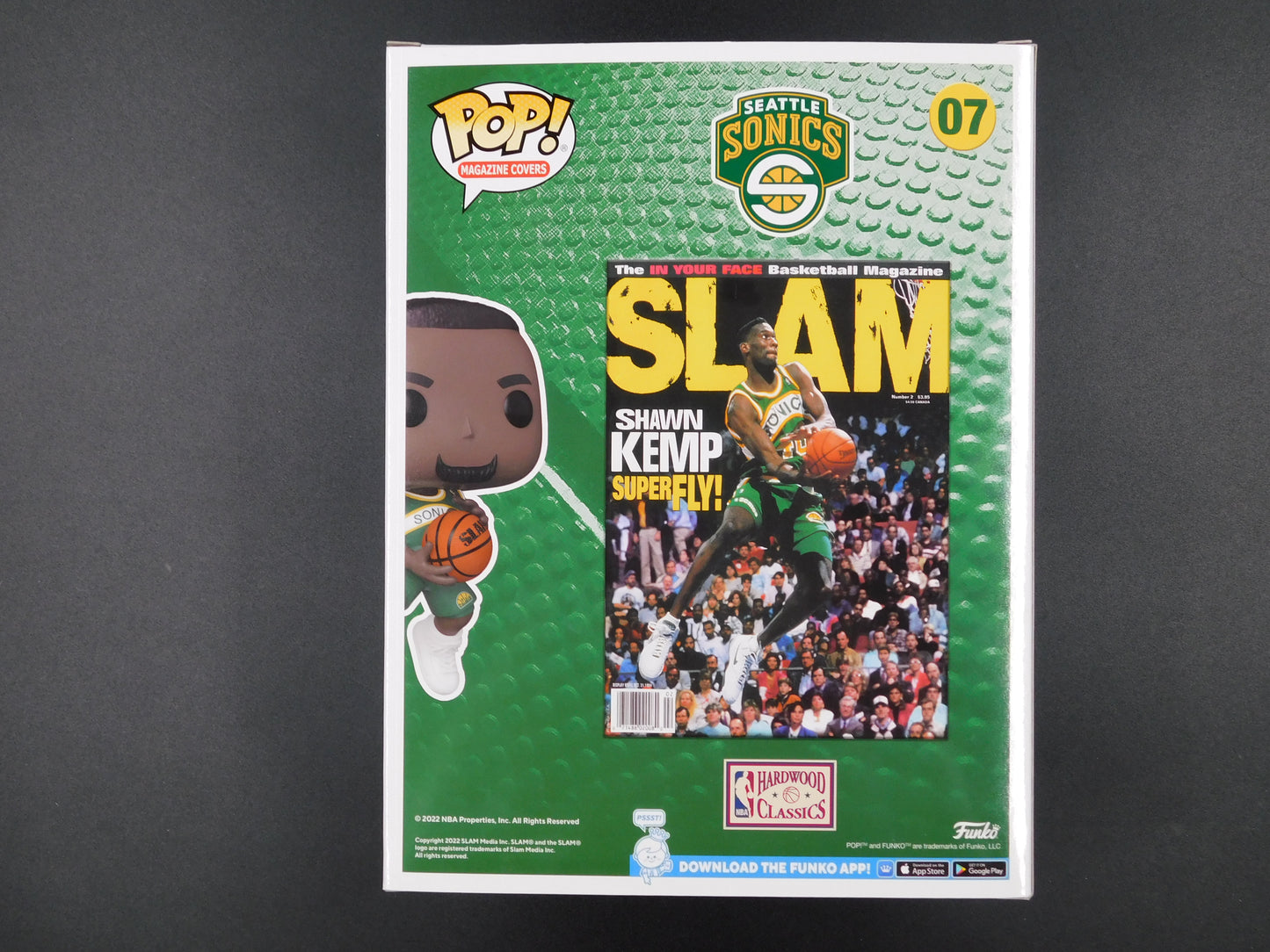 Shawn Kemp Signed Autographed Funko Pop 07 Seattle Supersonics Slam Magazine Cover BAS COA A