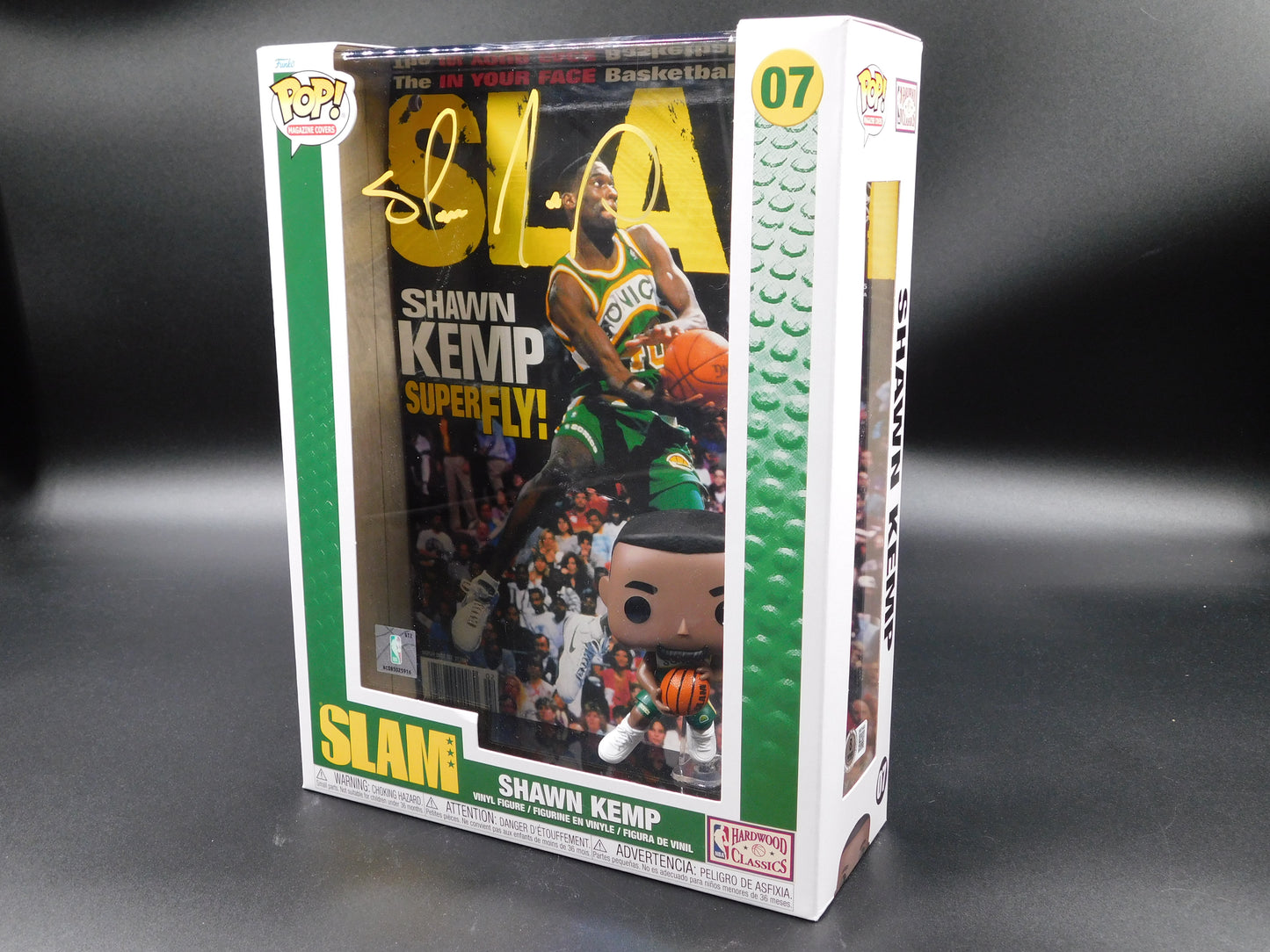 Shawn Kemp Signed Autographed Funko Pop 07 Seattle Supersonics Slam Magazine Cover BAS COA B