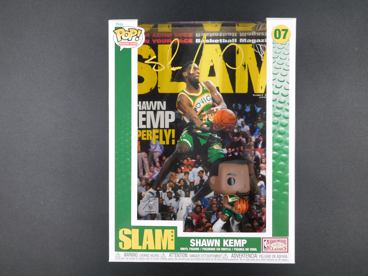 Shawn Kemp Signed Autographed Funko Pop 07 Seattle Supersonics Slam Magazine Cover BAS COA B