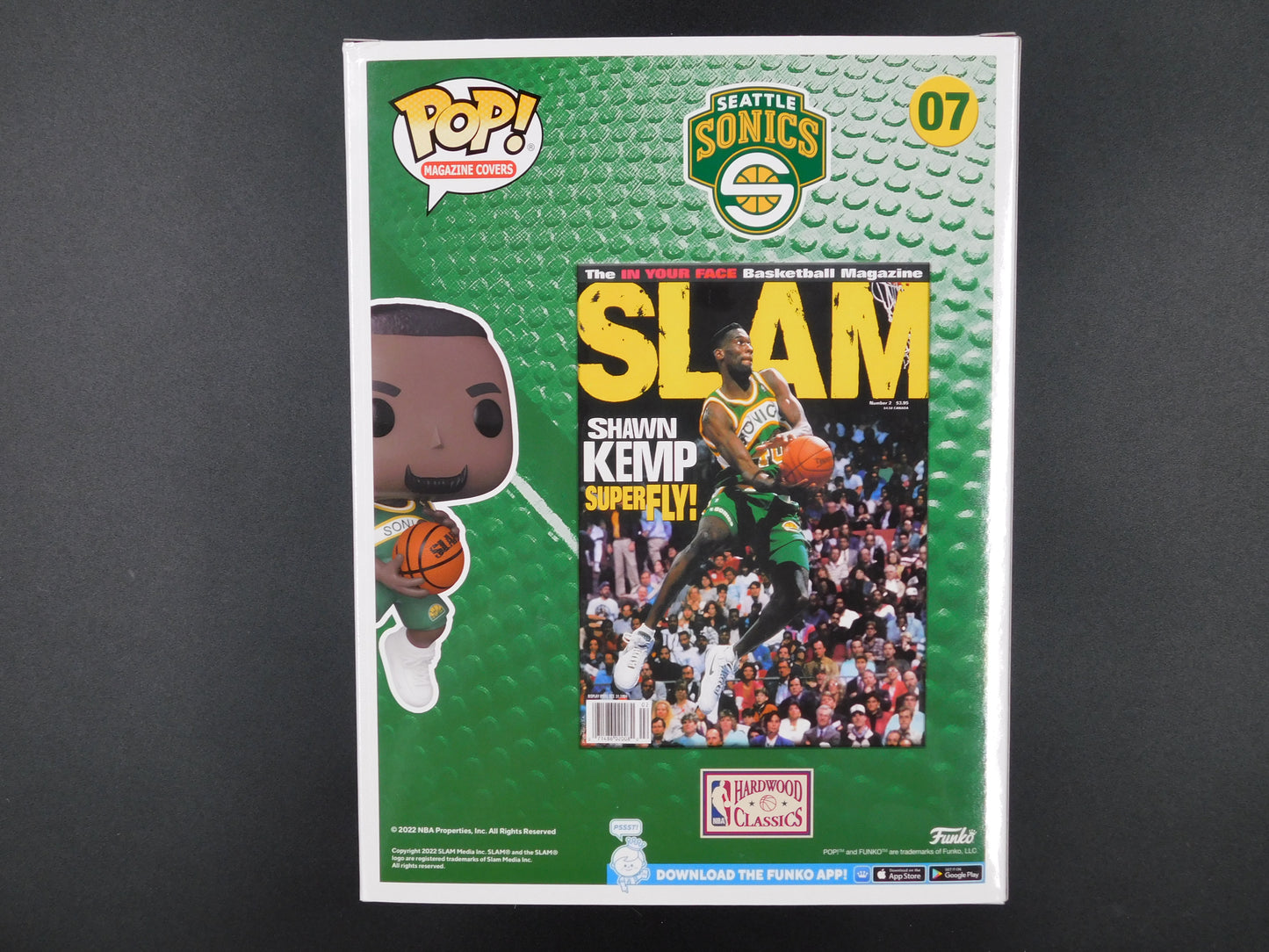 Shawn Kemp Signed Autographed Funko Pop 07 Seattle Supersonics Slam Magazine Cover BAS COA B