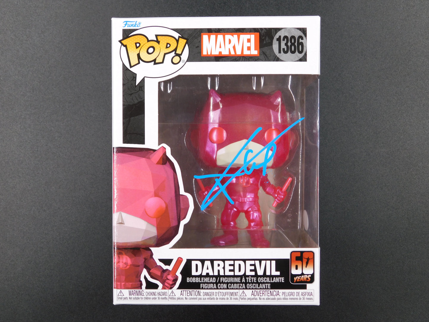 Charlie Cox Signed Autographed Funko Pop 1386 Daredevil 60 Years Marvel JSA COA