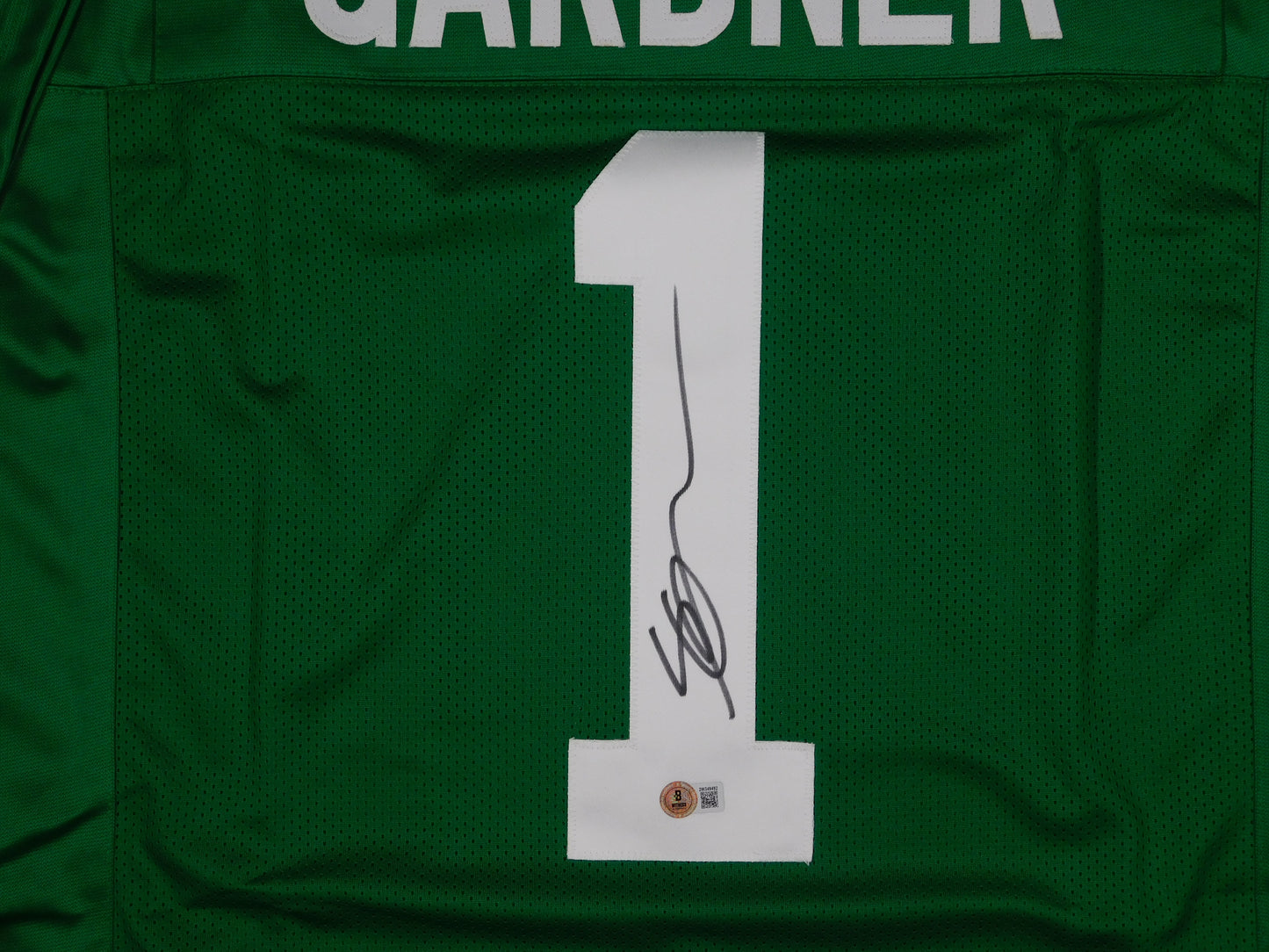 Ahmad Sauce Gardner Signed Autographed New York Jets Green Football Jersey BAS COA