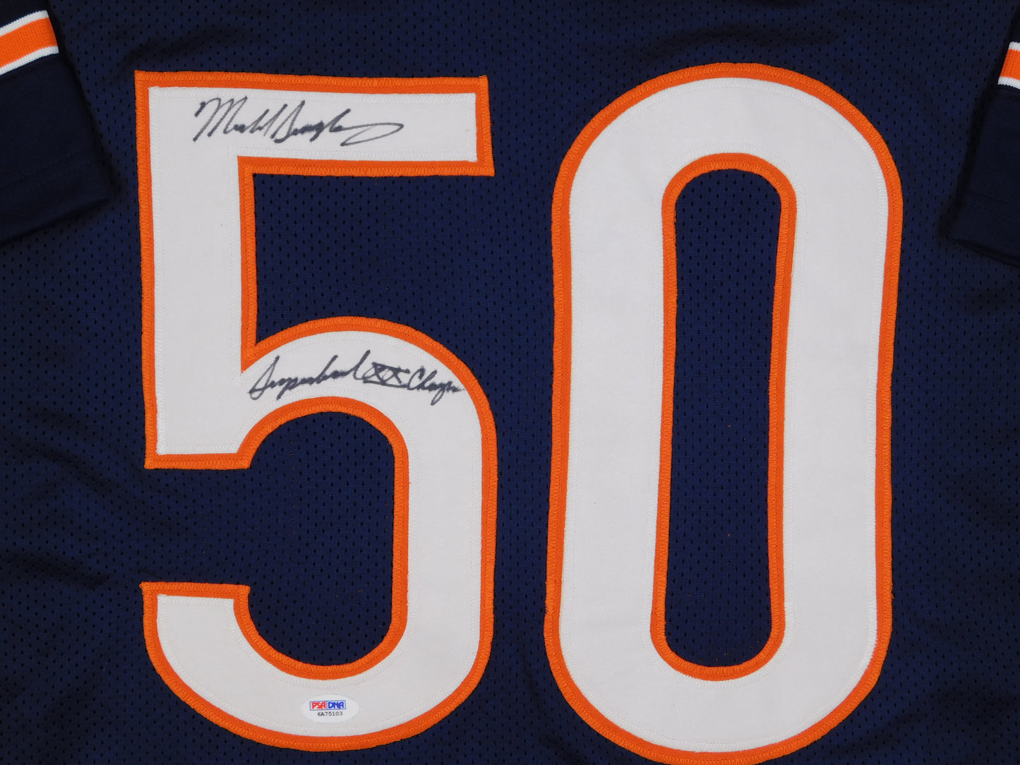 Mike Singletary Signed Autographed Inscribed Chicago Bears Football Jersey SB XX Champs PSA COA