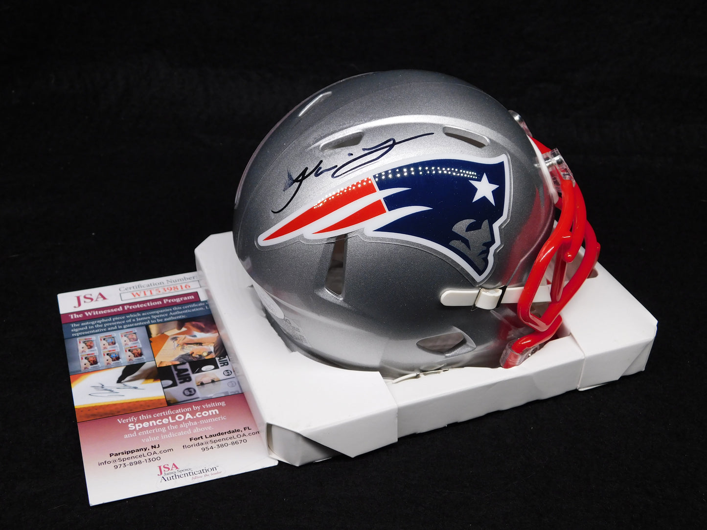 Jakobi Meyers Signed Autographed New England Patriots Speed Mini Helmet JSA COA
