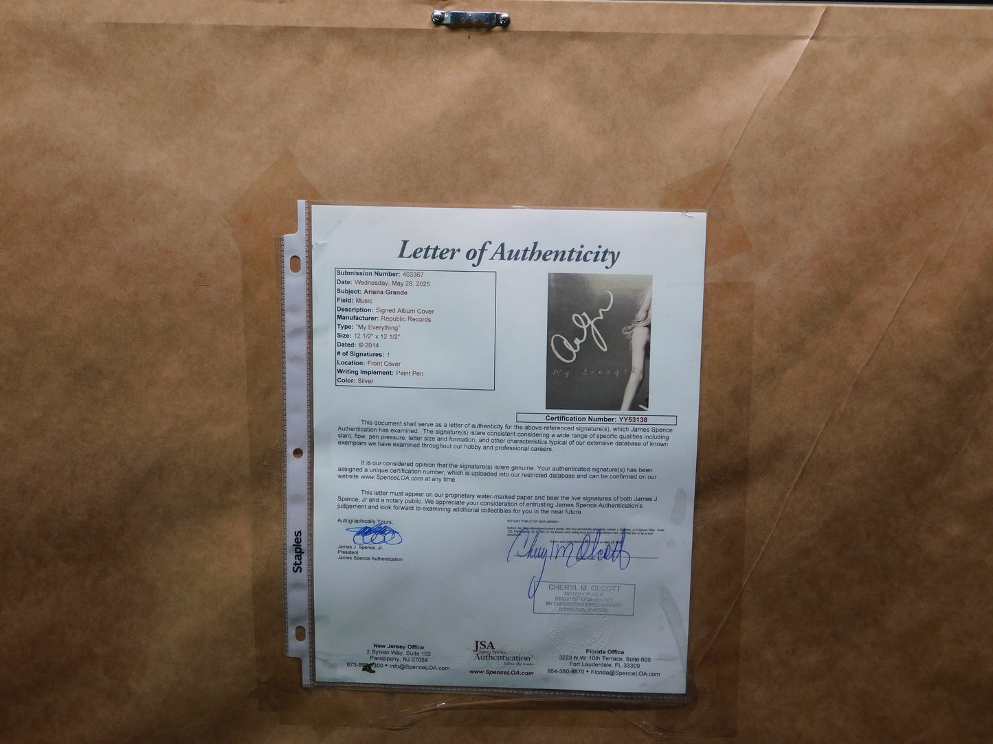 Ariana Grande Signed Autographed Framed My Everything Full Album JSA COA LOA