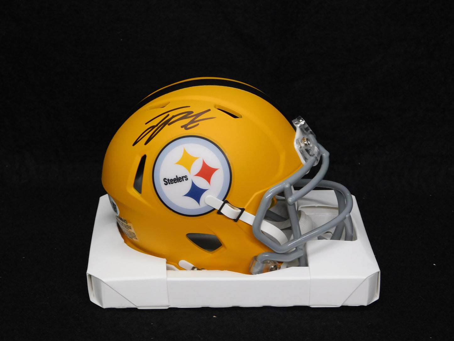Joey Porter Jr Signed Autographed Pittsburgh Steelers Gold Speed Mini Helmet JSA COA