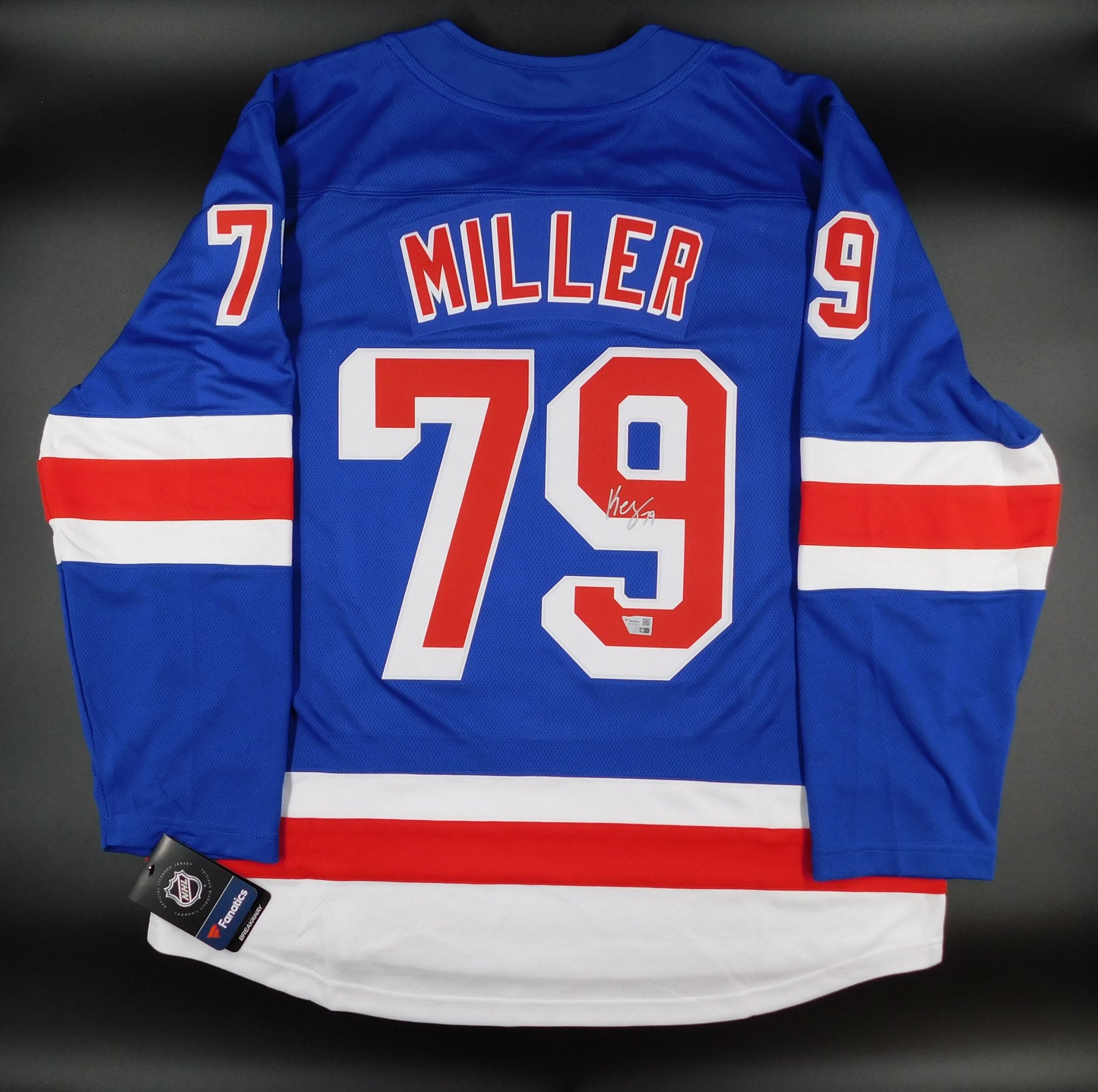 K'Andre Miller Signed Autographed Authentic New York Rangers Jersey NYR Fanatics
