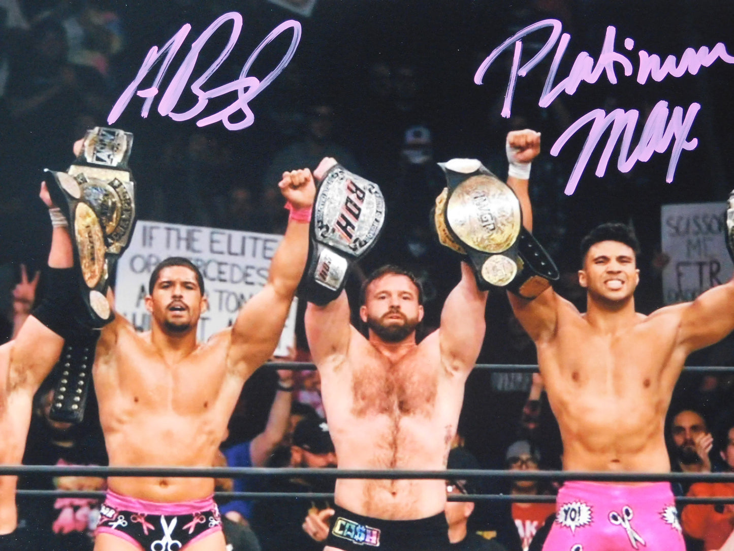 Max Caster and Anthony Bowens / Autographed 8x10 Photo JSA COA WWE