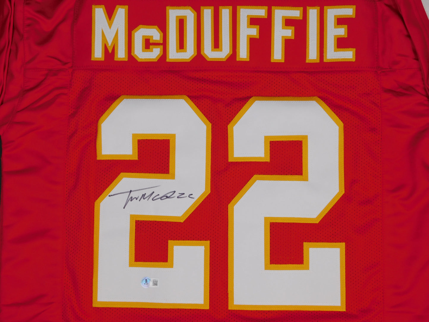Trent McDuffie Signed Autographed Kansas City Chiefs Red Jersey Champ BAS COA