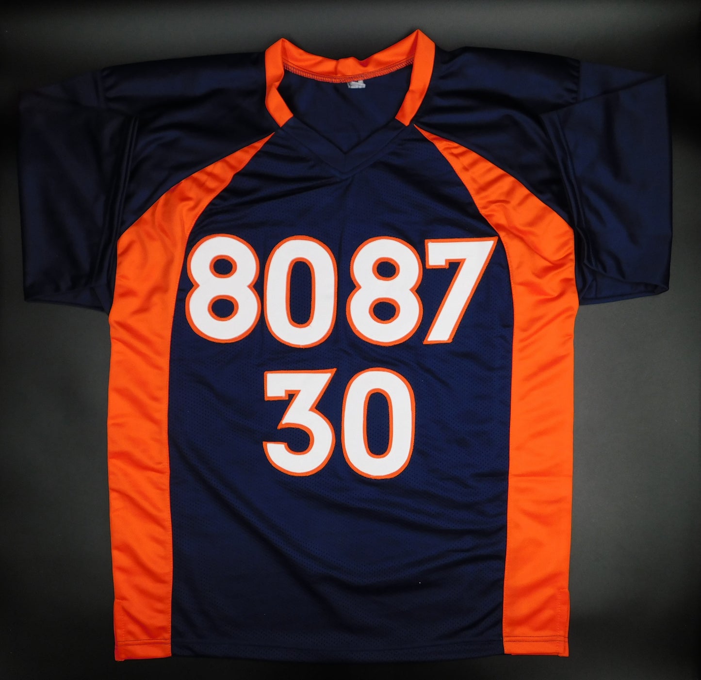 Terrell Davis Ed McCaffrey & Rod Smith Multi Signed Broncos SB Champs Blue Jersey JSA COA