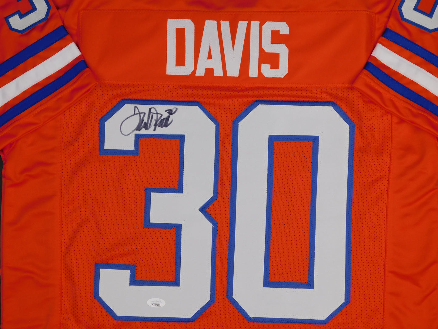 Terrell Davis Signed Autographed Denver Broncos Orange Football Jersey JSA COA
