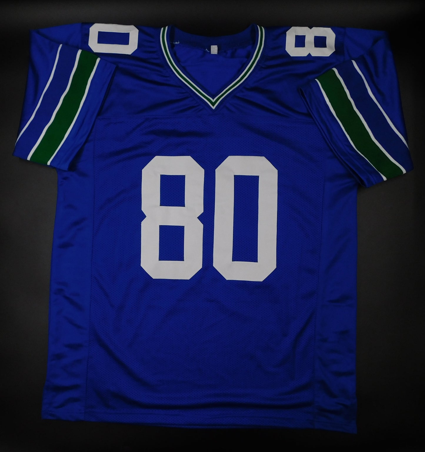 Steve Largent Signed Autographed Inscribed HOF 95 Seattle Seahawks Blue Jersey BAS COA
