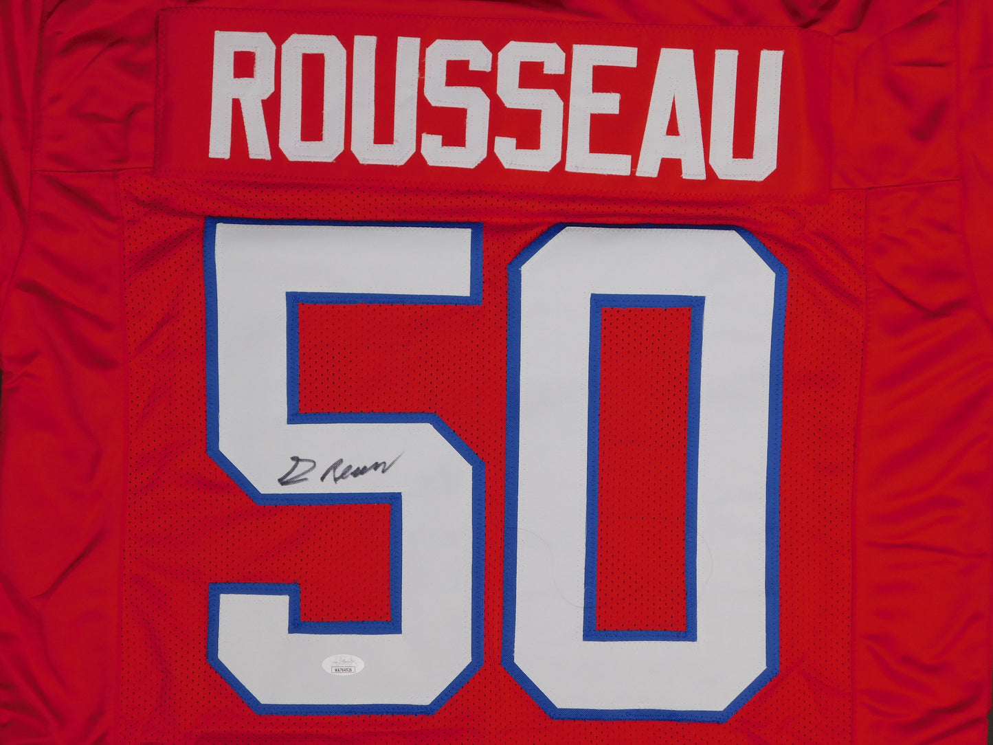 Gregory Greg Rousseau Signed Autographed Buffalo Bills Red Jersey Miami JSA COA