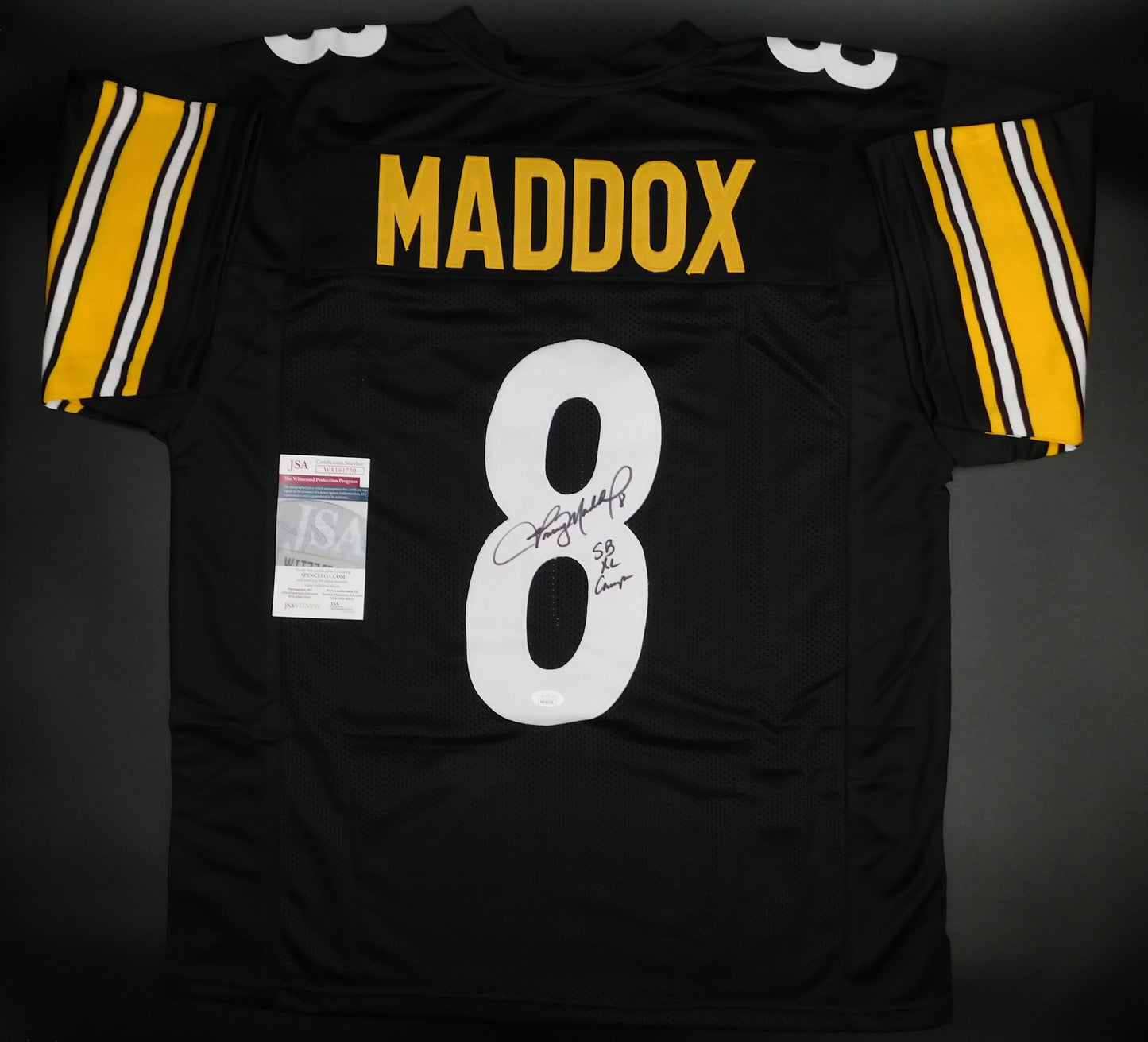 Tommy Maddox Signed Autographed Pittsburgh Steelers Black Jersey SB Champ JSA COA