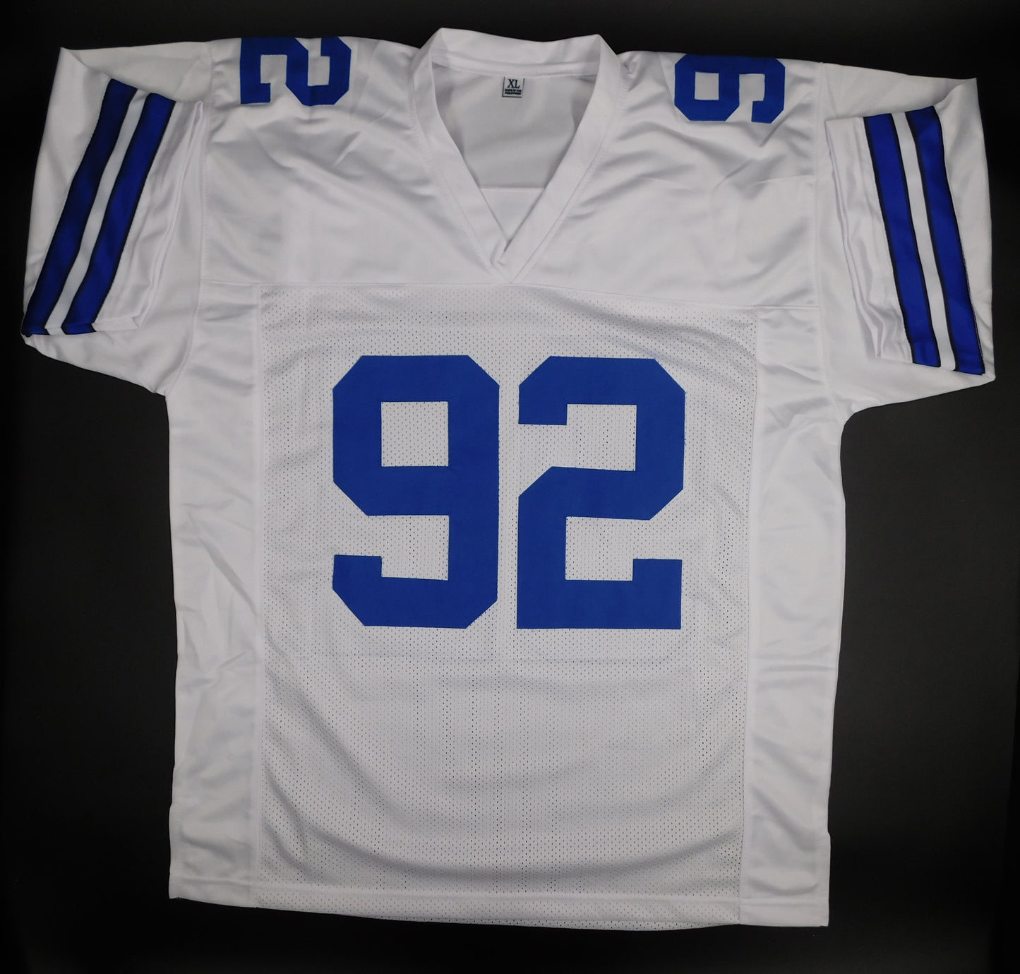 Tony Tolbert Signed Autographed Dallas Cowboys White Football Jersey Champ JSA COA