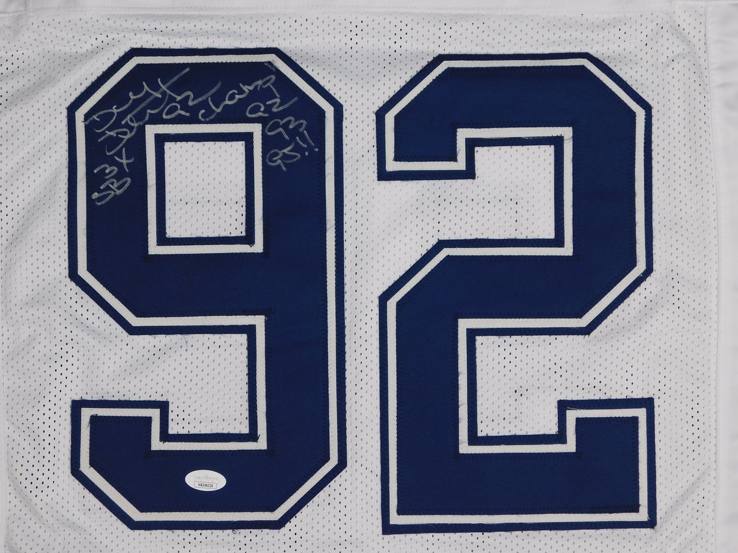 Tony Tolbert Signed Autographed Dallas Cowboys White Alt Football Jersey JSA COA