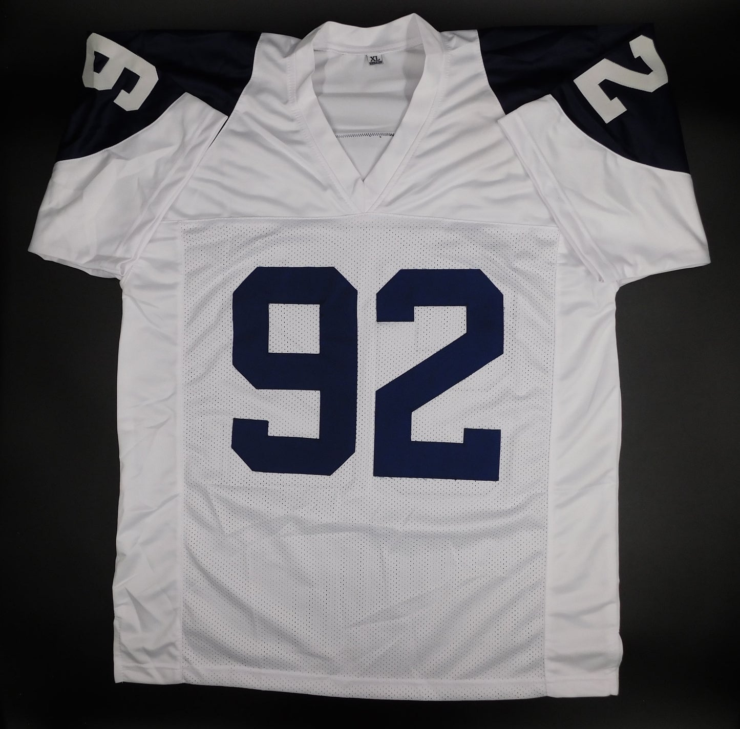 Tony Tolbert Signed Autographed Dallas Cowboys White Alt Throwback Football Jersey Champs JSA COA