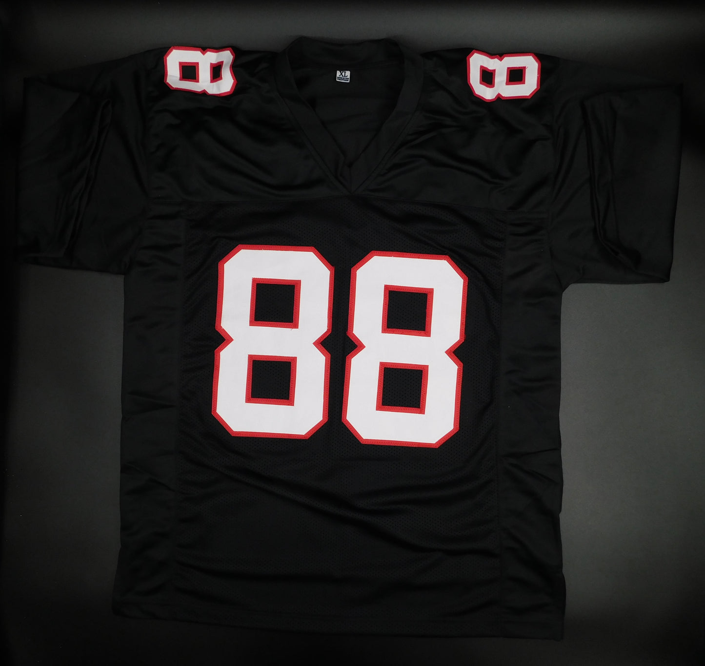 Frank Darby Signed Autographed Atlanta Falcons Black Throwback Football Jersey JSA COA