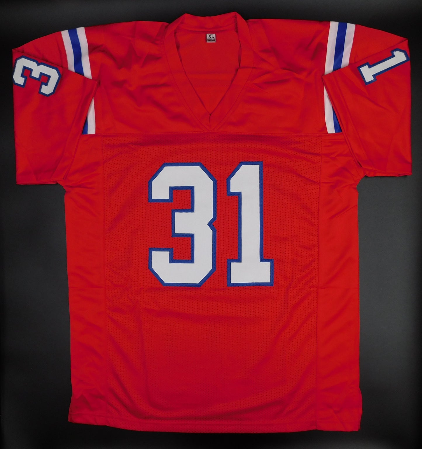 Jonathan Jones Signed Autograph New England Patriots Red Football Jersey JSA COA