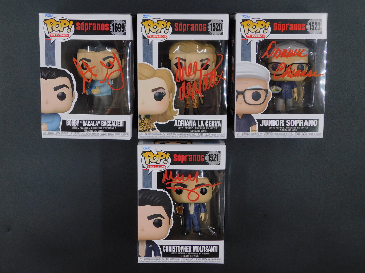 Sopranos Set x4 Signed Autographed Funko Pop Imperioli De Matteo Chianese Schirripa BAS COA