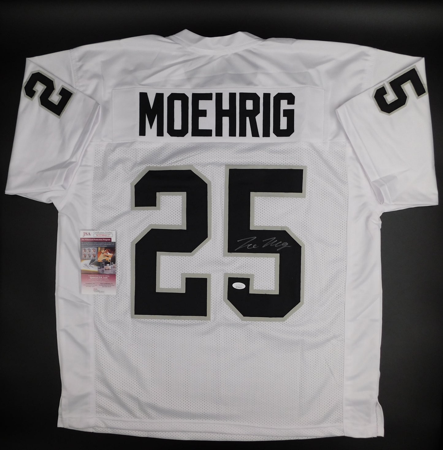 Tre'von Moehrig Signed Autograph White Las Vegas Raiders Football Jersey JSA COA