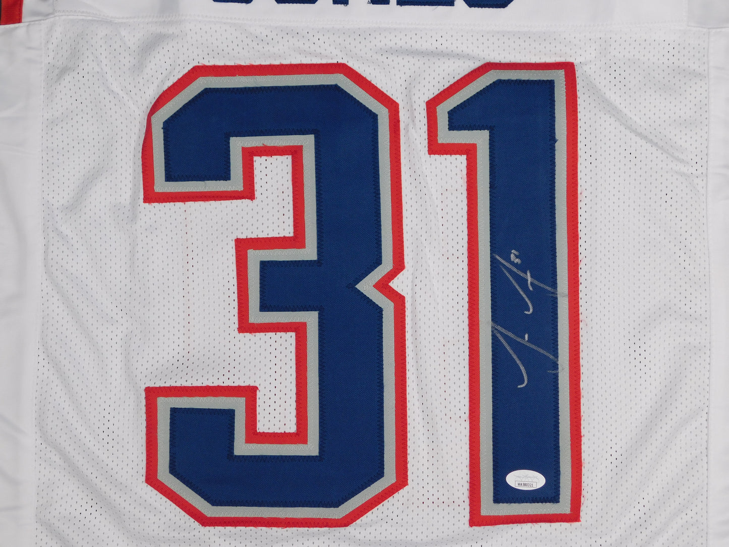 Jonathan Jones Signed Autograph New England Patriots White Football Jersey JSA COA