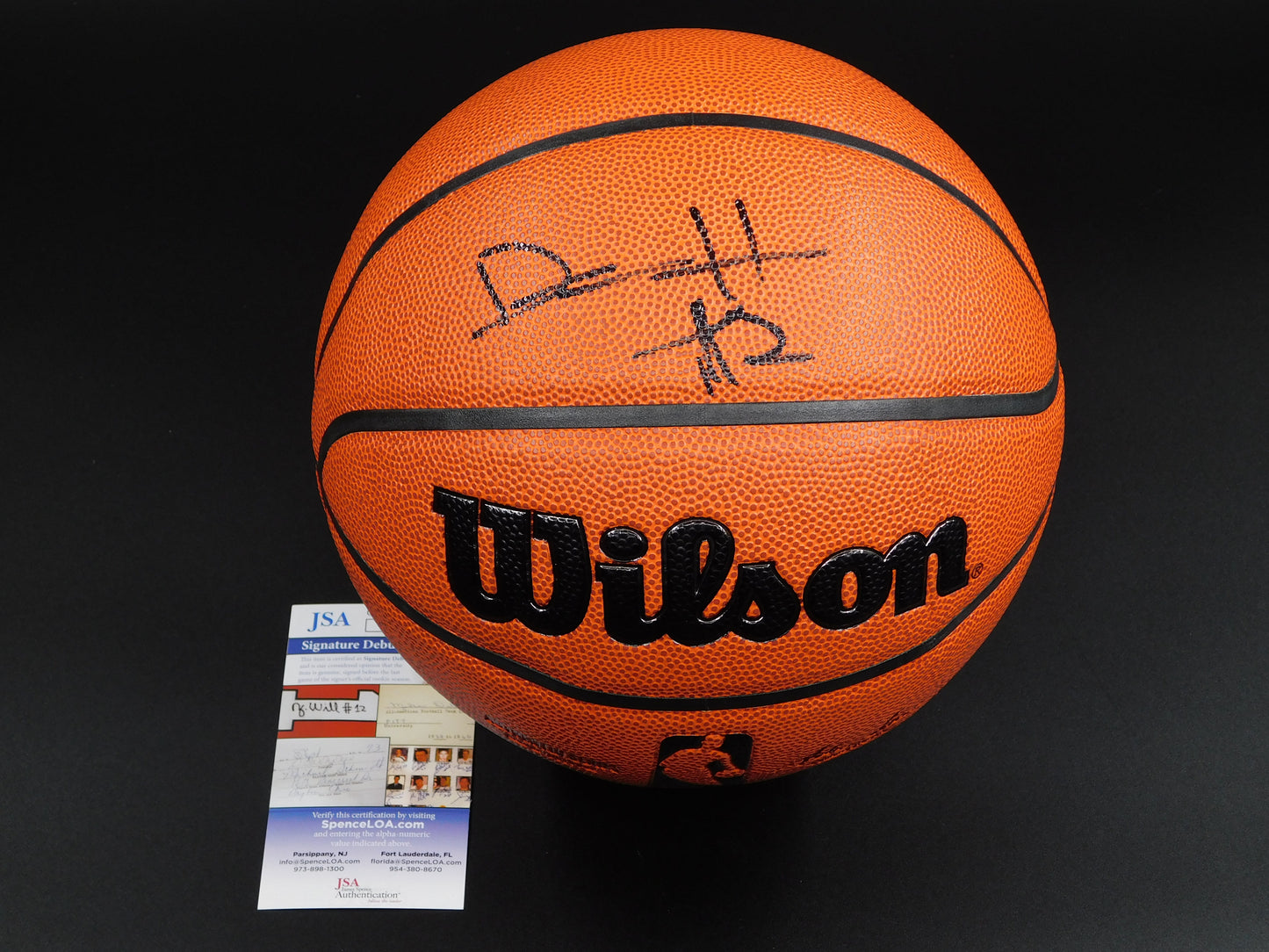 Dylan Harper Signed Authentic Wilson Indoor/Outdoor NBA Basketball Rutgers Scarlet Knights JSA COA Black Ink